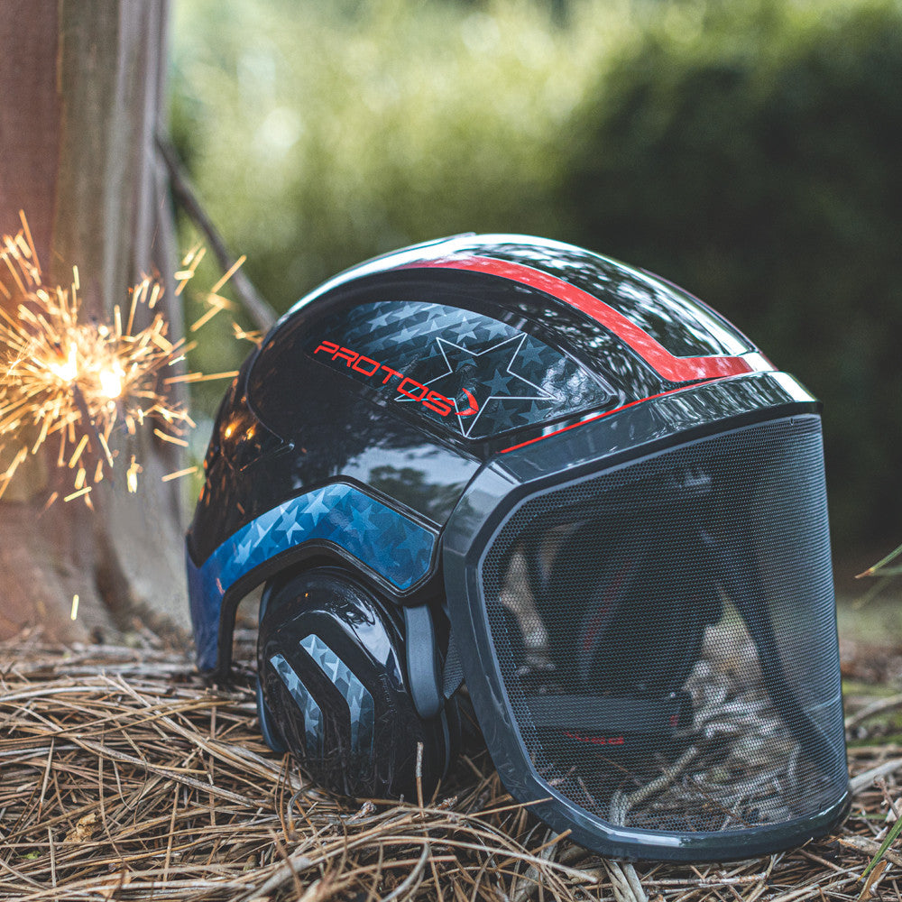 Protos Arborist Helmet System - Black Stars & Stripes